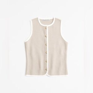 ABERCROMBIE & FITCH LUXELOFT BUTTON-UP CREW SWEATER VEST